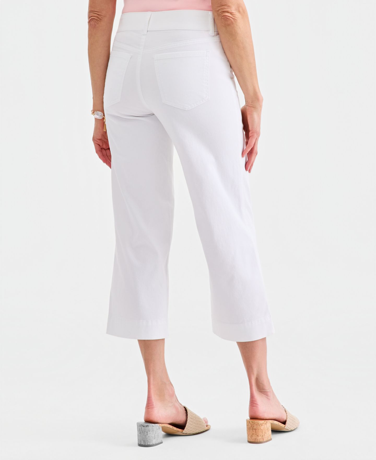 Женские джинсы Style & Co High Rise Pull-On Cropped Jeans, цвет: Яркий белый — фото 4