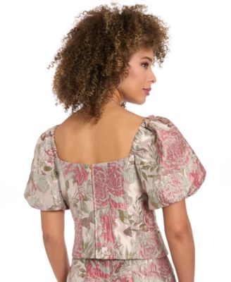 Women's Bubble-Sleeve Bustier Top