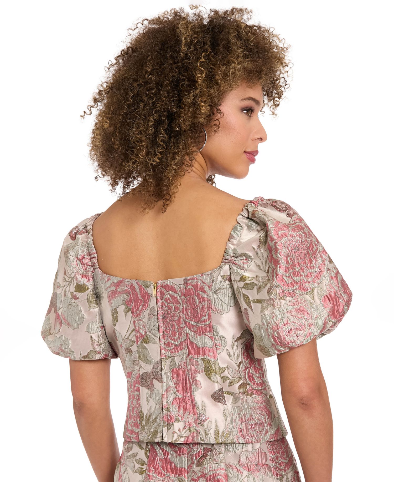 Women's Bubble-Sleeve Bustier Top