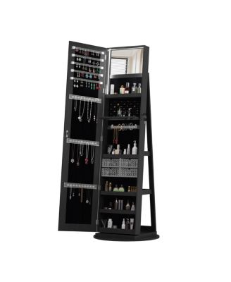360° Swivel Jewelry Cabinet with Full Length Mirror