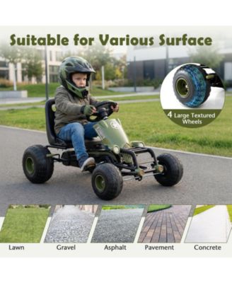 Kids Pedal Go Kart with Steering Wheel and Gear Shifter and Handbrake