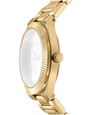 Women's Jewel-Encrusted Dial Gold-Tone Stainless Steel Bracelet Watch, 33mm
