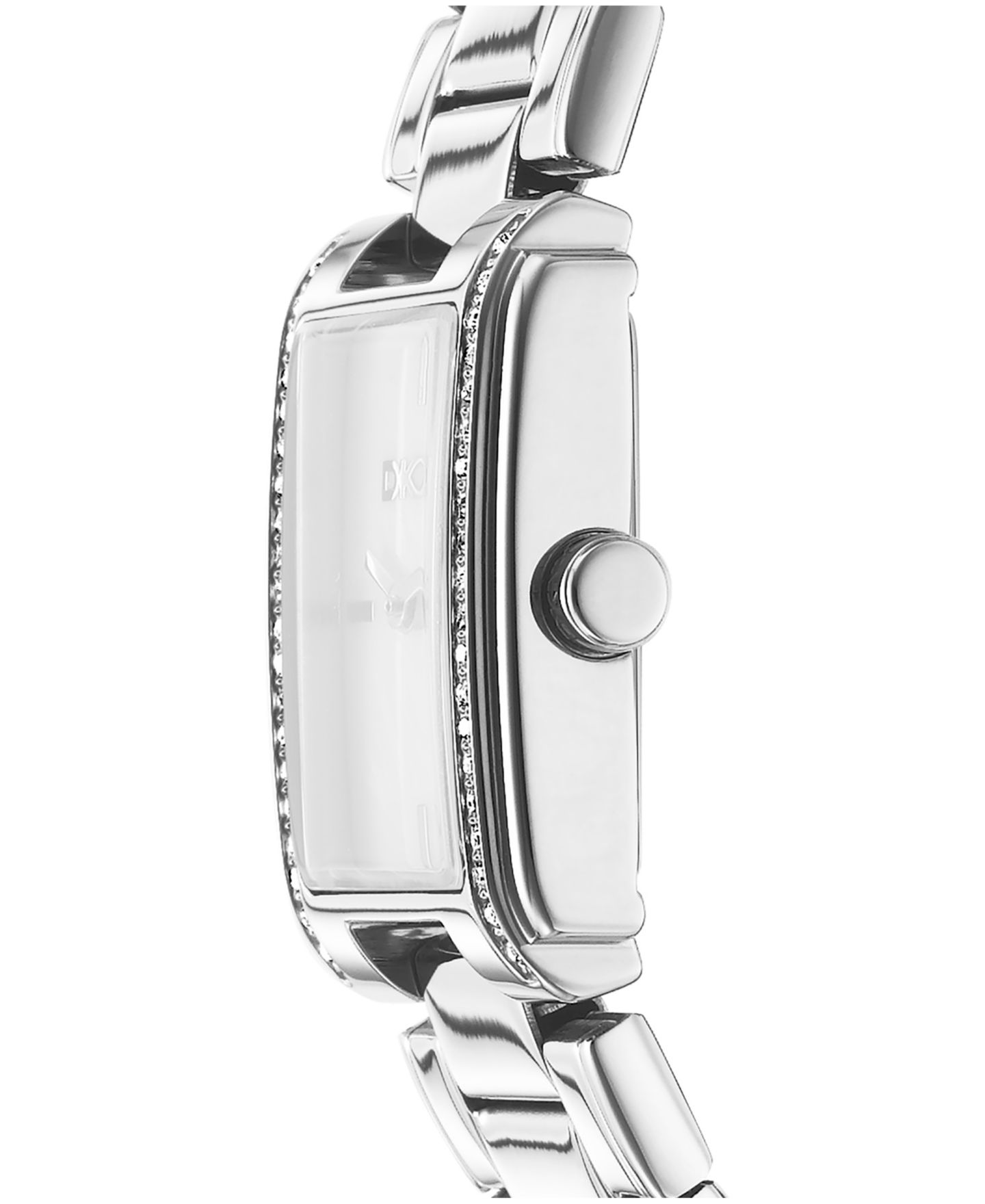 Женские часы DKNY White MOP Dial Crystal Accented Case Stainless Steel Bracelet Watch, 23 x 30mm — фото 2