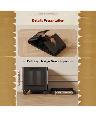 American Retro Folding Storage Cabinet with Wheels