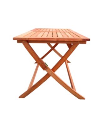 5 Piece Foldable Teak Patio Dining Set 4 Folding Chairs and 1 Dining Table Indoor Outdoor Universal Lightweight