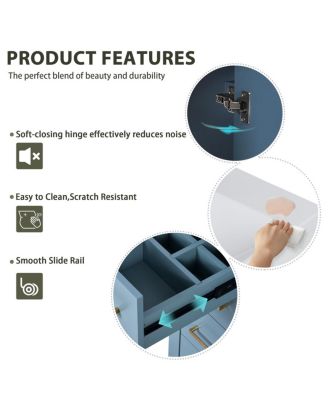 30" Freestanding Bathroom Vanity with Ceramic Sink, 3 Drawers & Soft Closing Doors, Modern Storage Cabinet