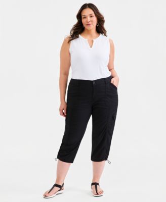 Plus Size Cargo Capri Pants