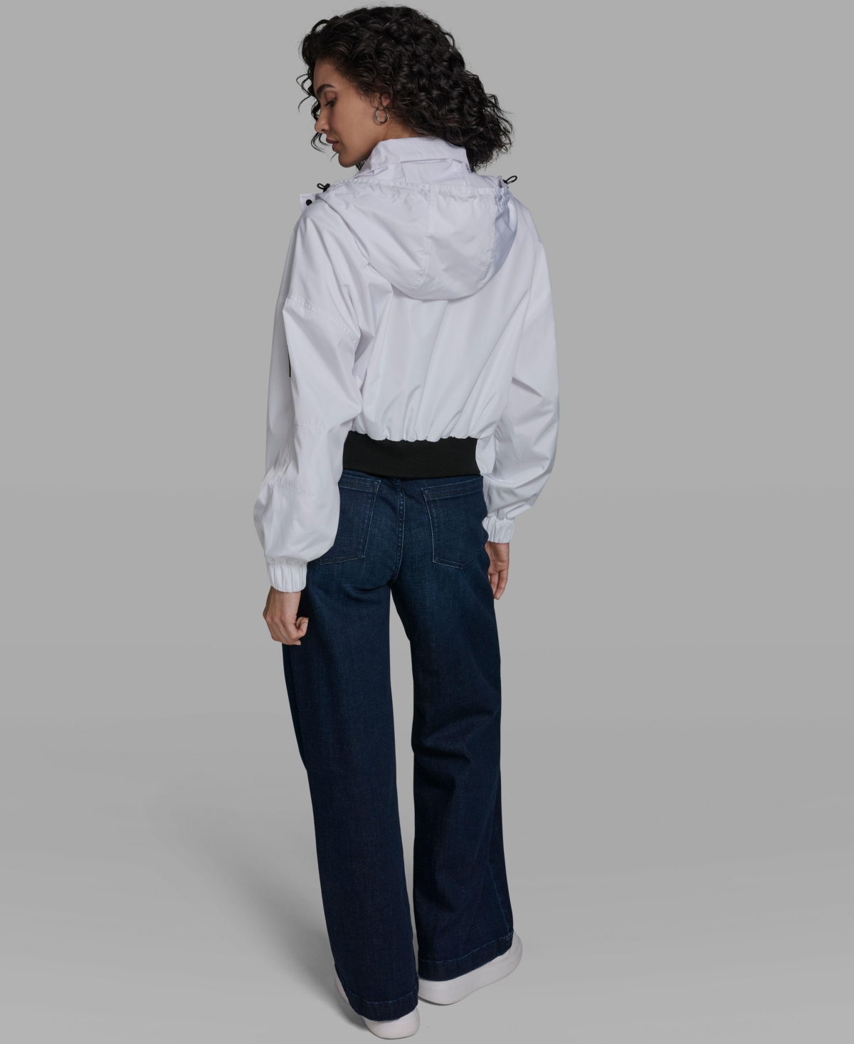 Karl Lagerfeld Paris Women's Cropped Anorak Jacket with Hood