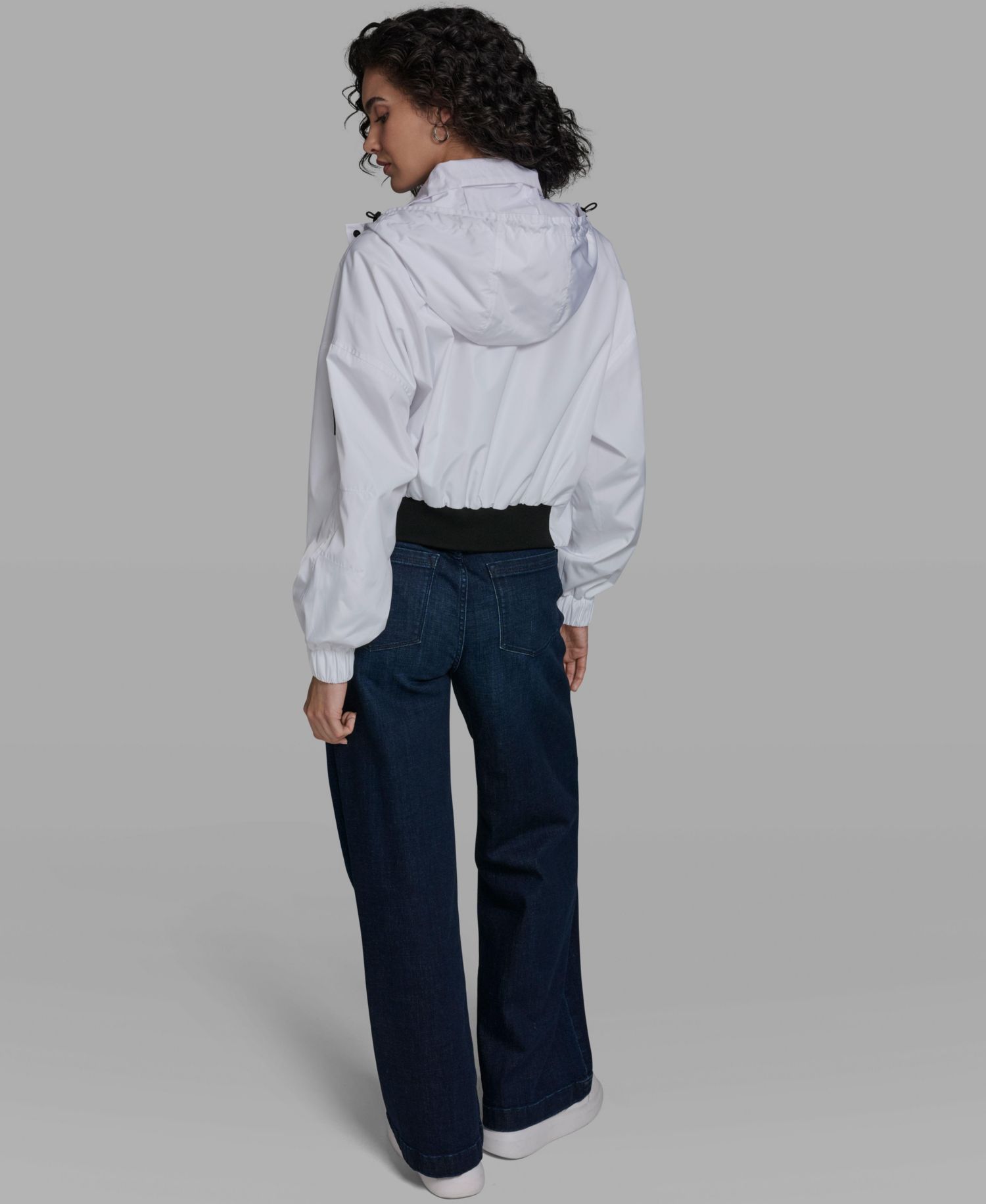 Women's Cropped Anorak Jacket with Hood