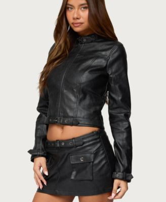 Women's Zaira Buckle Faux Leather Jacket
