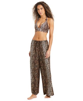 Women's Feline Fine Printed Waist Side Lit Drawstring Pants