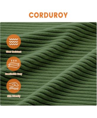 83" Modern Sofa, Corduroy 3 Seater Deep Seat Couch with Wide Armrest, Removable Washable Cushion Cover, Comfy Sofa for Living Room