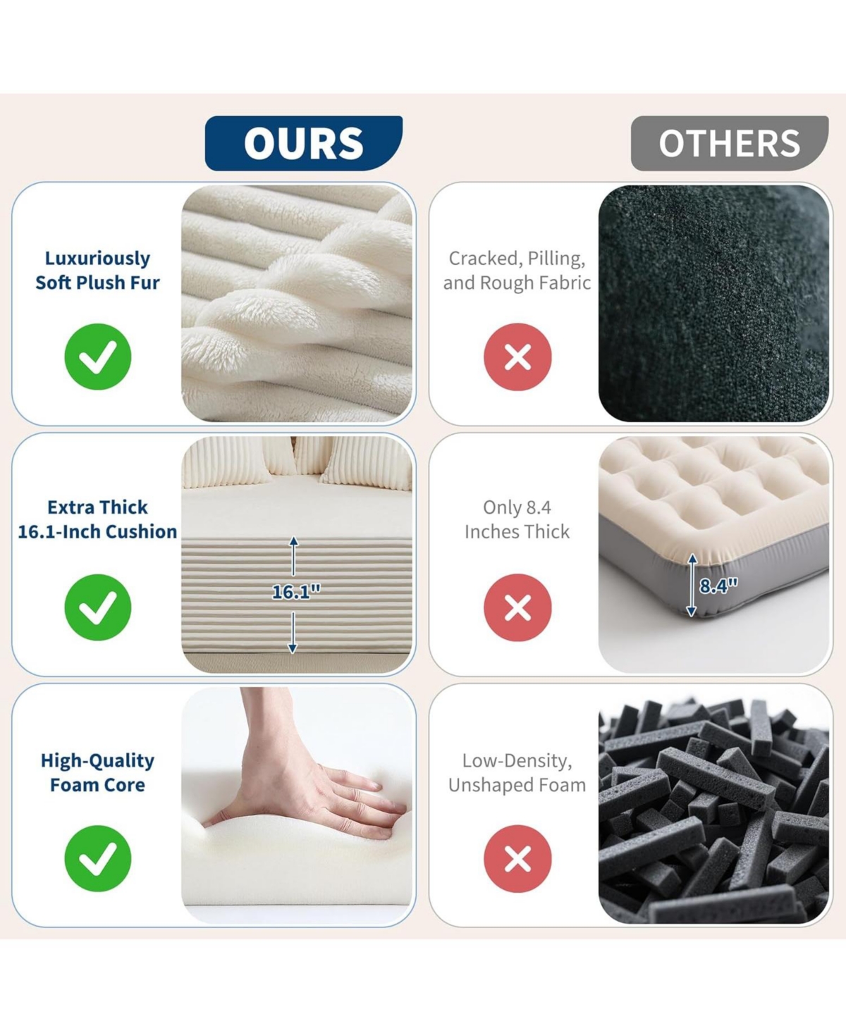 gaomon Oversized Chaise Lounge Chair 54 61" Indoor Corduroy Cloud Boneless Single Couch Sofa with 4 Pillows Armrests & Deep Seat No Assembly Comf