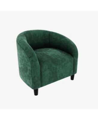 Accent Chair Velvet Club Chair Comfy Armrest Upholstered Barrel Chair with Soft Padded Seat for Living Room Bedroom Study Waiting Room