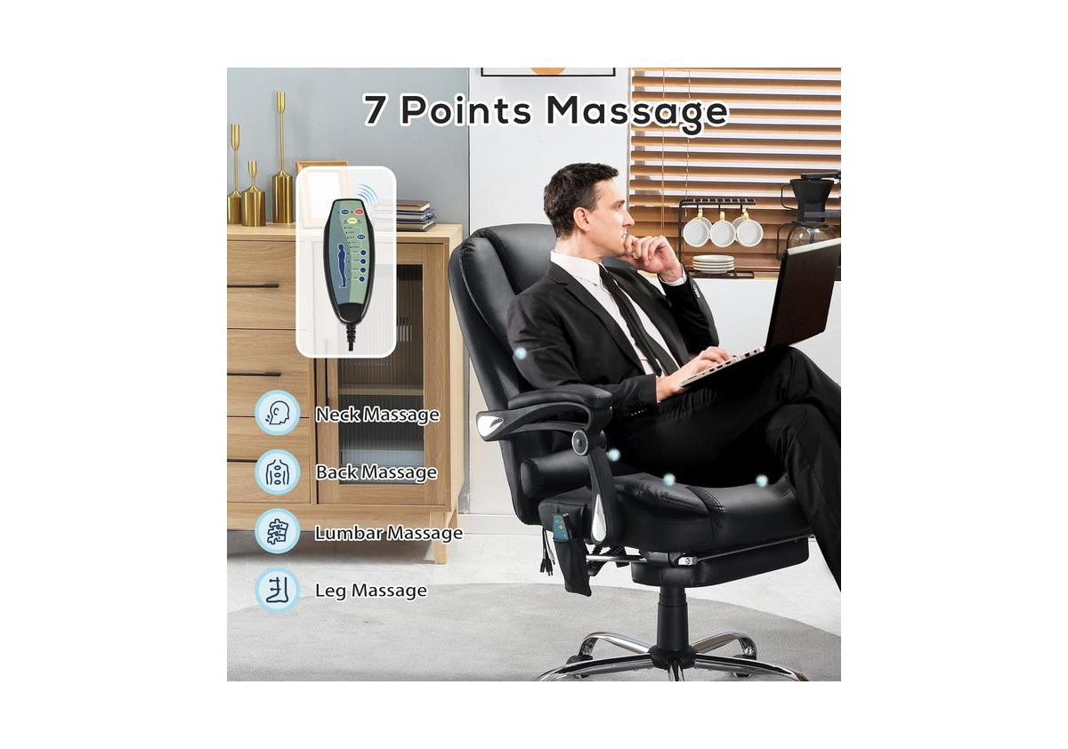 Aecojoy Office Chair with 7 Points Vibration Massage&Heat Functions