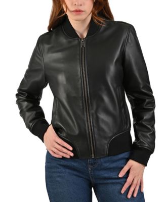 Women's Bomber Lamb Leather Jacket