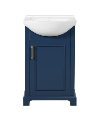 19.7" French Bathroom Vanity with Bulged Ceramic Sink, Soft Close Door Storage Cabinet for Small Spaces