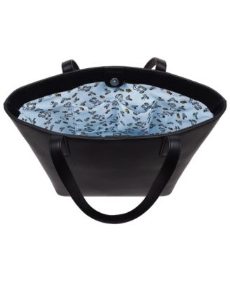 Danielle Nicole Peanuts Snoopy Minimal Black Tote Bag with Doghouse Cardholder