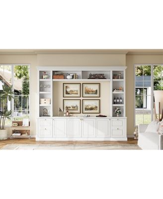 Modern TV Stand with Bookcase for TVs up to 70 inch, 3 Shelves