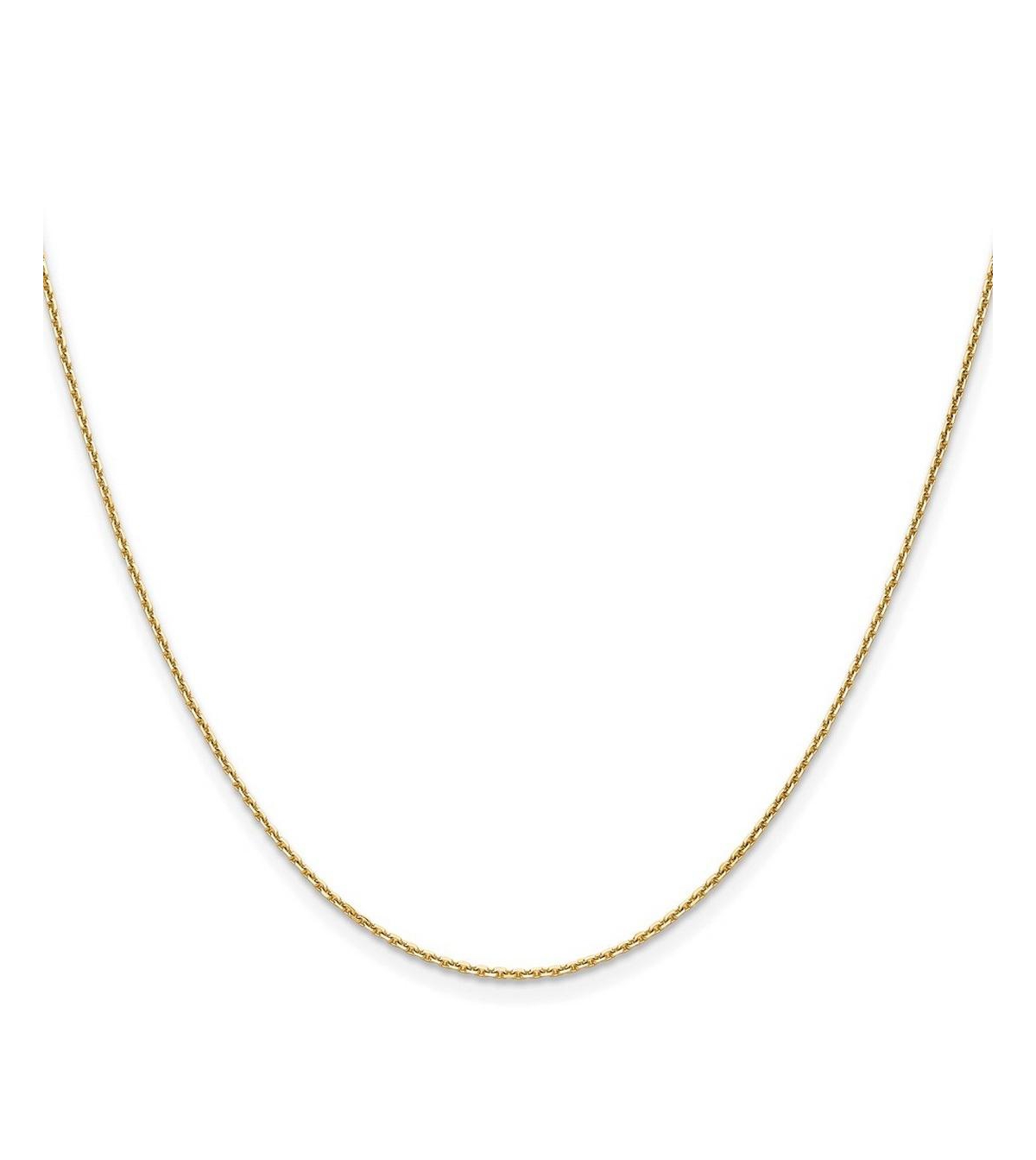 Curata Jewelry Solid 18k Yellow Gold Italian Sparkle-Cut 1.1mm Cable Chain Necklace 16 -24 Inches Chain Necklace - Gold