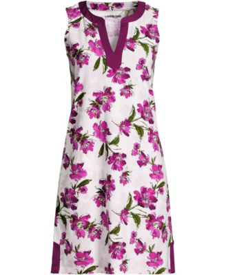 Plus Size Cotton Jersey Notch Neck Dress