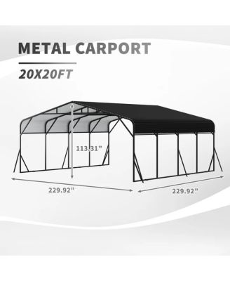 Carport 20 x 20 Shelter - All-Weather, Quick Assembly, Secure, Reinforced