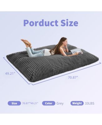  Large Corduroy Bean Bag Lounger with Removable Cover