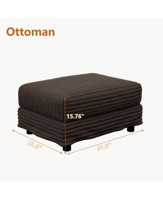 Plush Corduroy Ottoman for Sofas - Camel