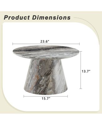 textured MDF circular coffee table