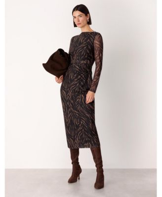 Women's Abstract Zebra Mesh Dress