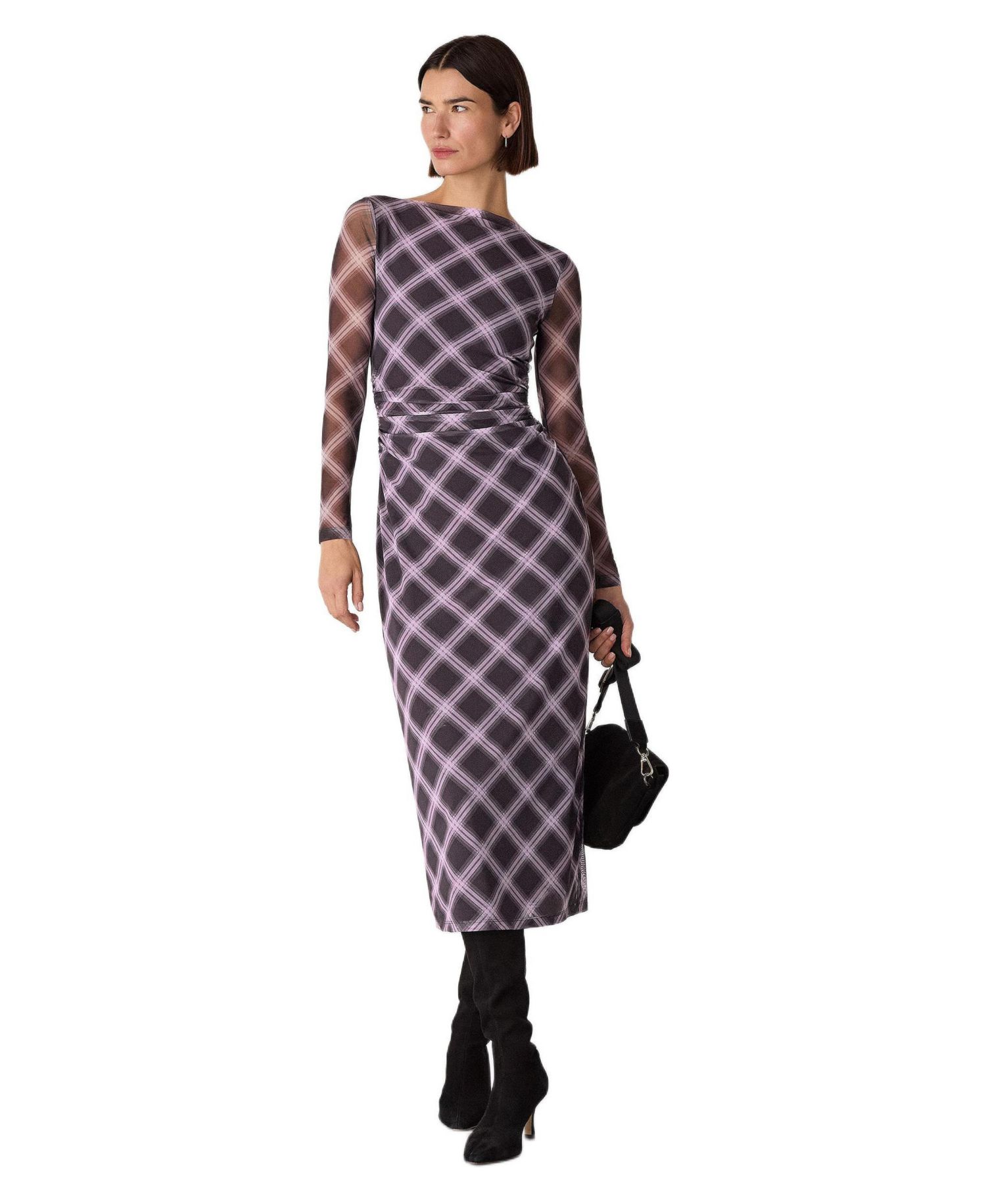 Women's Check Mesh Dress