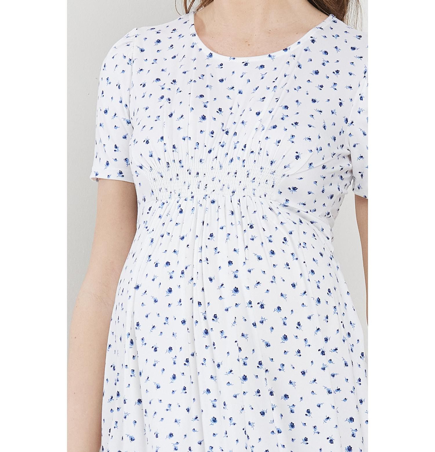 Women's Floral Empire Waist Short Sleeve Dress