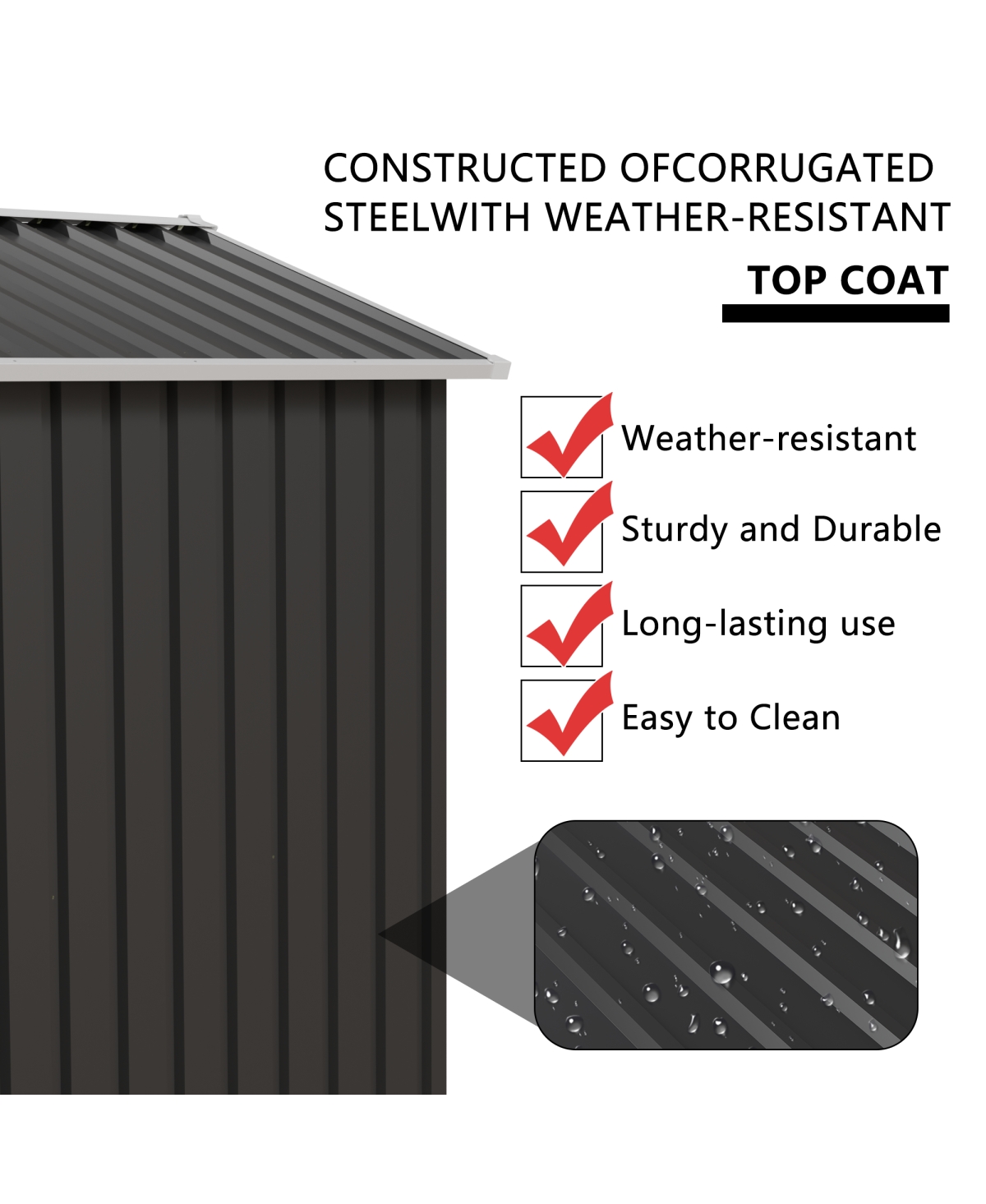 Streamdale Furniture Outdoor Storage Shed with Hinge Door for Backyard & Lawn