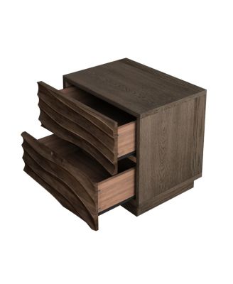 Solid Wood Nightstand with 2 Drawers