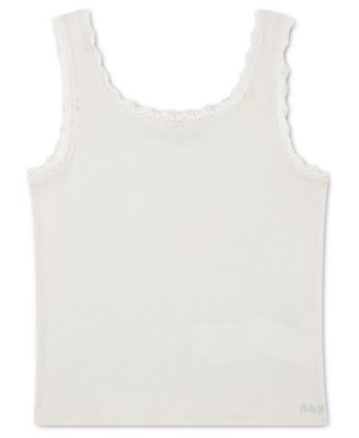 Girls' Lace-Trim Sleeveless Tank Top