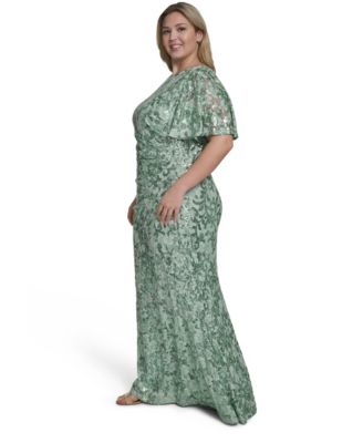 Plus Size Boat Neck Ball Gown