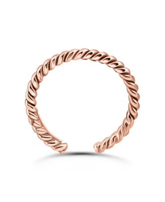 Rope Twist Adjustable Toe Ring. 18KT Rose Gold over Sterling Silver. Created for Macy's.