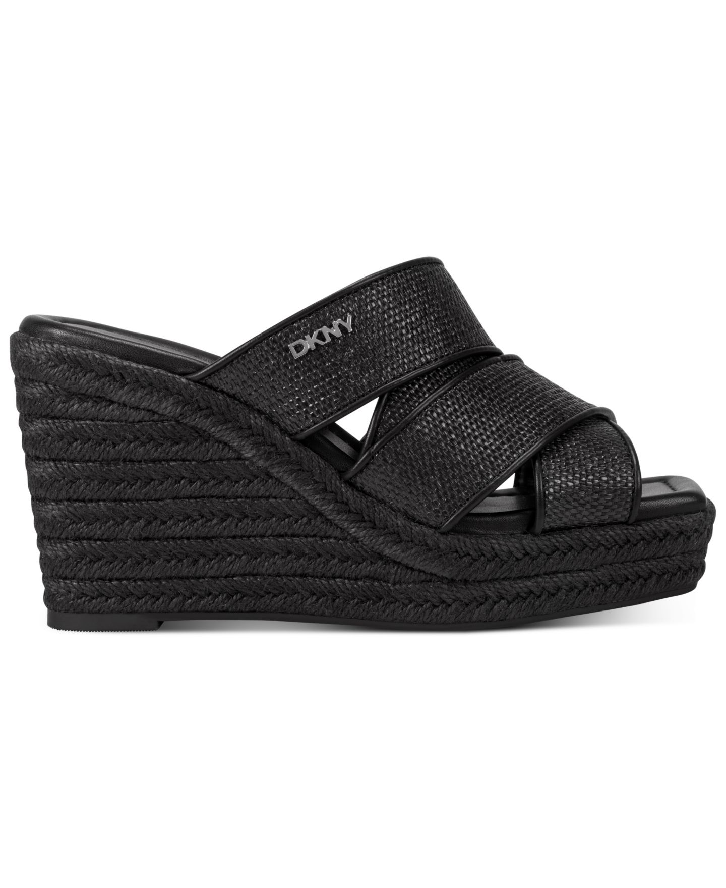 Женские сандалии DKNY Cresson Slip-On Wedge, цвет: Чёрный — фото 2