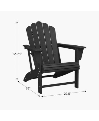 2-Piece Outdoor Patio HDPE Adirondack Chair With Ottoman and Cup Holder Set