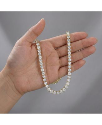 Rachel Glauber Elegant 4MM Clear Cubic Zirconia 17" Tennis Necklace