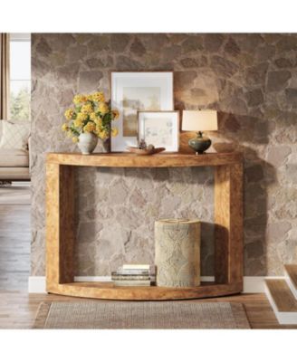 2-Tier Wooden Console Table for Living Room, 47.24" Farmhouse Entryway Table for Foyer