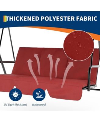 3 Seat Outdoor Porch Swing with Adjustable Canopy