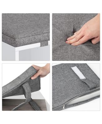 20" Shoe Storage Bench - Cushioned Entryway Organizer with Adjustable Shelves