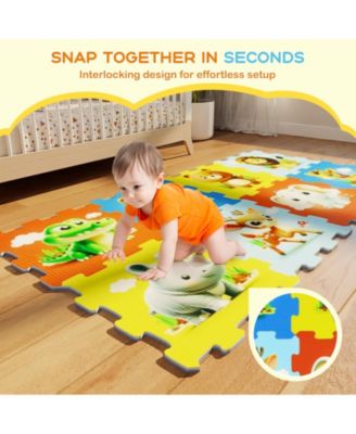 8 Pieces Educational Animal Foam Play Mat for Babies
