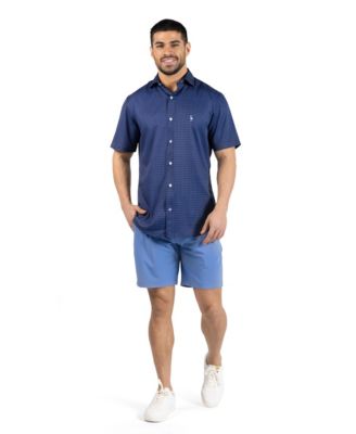 Men's Geo Floral Printed Performance Short Sleeve Shirt