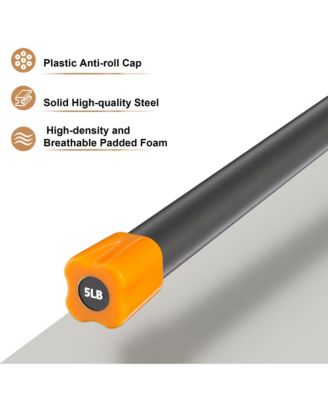 Total Body Workout & Exercise Weighted Bar Padded Grip, 3 Pack