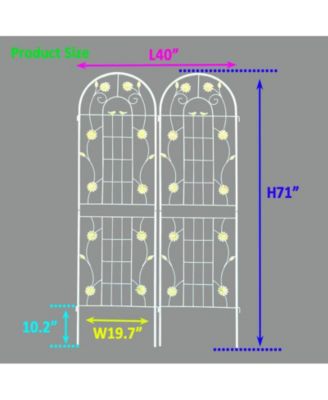 2 Pack Metal Garden Trellis 71" x 19.7" Rustproof Trellis for Climbing Plants Outdoor Flower Support