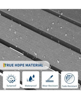 HDPE Adirondack Ottoman Foot Rest, Weather Resistant Outdoor Footstool for Adirondack Chair