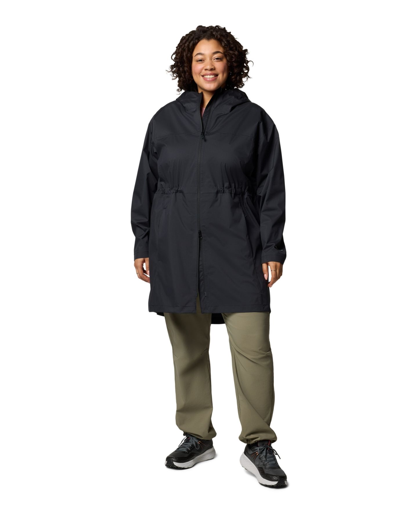 Женская куртка Columbia Plus Size Weekend Adventure II Long Shell, цвет: Чёрный — фото 2