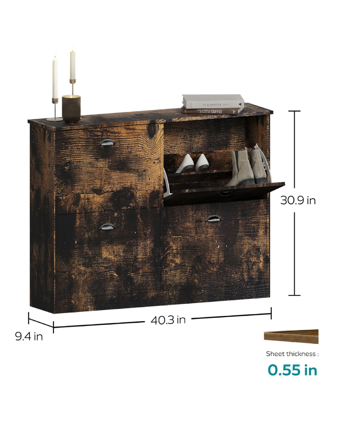 Rainsken Hidden Slim Narrow Shoe Rack Cabinet